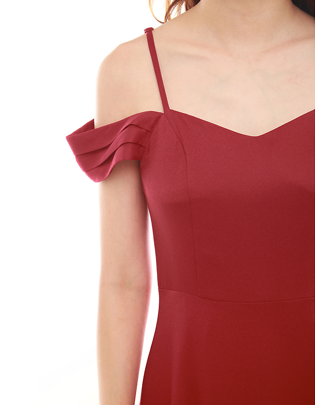 Ophelia Maxi Dress in Dark Red